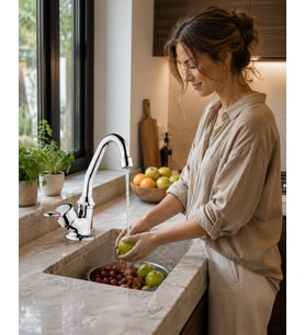 Mermerden Evye Lavabo Musluğu Acar Mıx 20.01.201