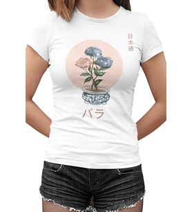 Ortanca Beyaz Bayan Tshirt