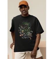 Tasarım Roronoa Zoro Baskılı Unisex Oversize One Piece Anime Karakter Tişört