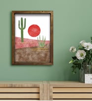 BK Gift Otel Odası Konseptli Doğal Masif Ahşap Çerçeveli Tablo 30x40cm-45