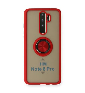 Xiaomi Redmi Note 8 Pro Kılıf Montreal Yüzüklü Silikon Kapak - Kırmızı