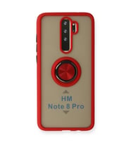 Xiaomi Redmi Note 8 Pro Kılıf Montreal Yüzüklü Silikon Kapak - Kırmızı