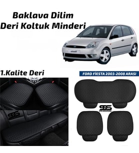 Ford Fiesta 2003-2008 Arası Siyah Deri Oto Koltuk Minderi