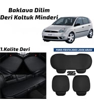 Ford Fiesta 2003-2008 Arası Siyah Deri Oto Koltuk Minderi
