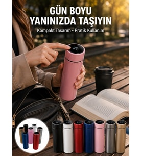 LED Sıcaklık Ölçerli 250 ml Yalıtımlı Termos Şişe Yeni Nesil