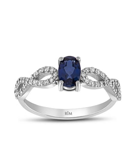 0.75 Karat Laboratuvar Pırlanta Safir Yüzük - HRD Sertifikalı