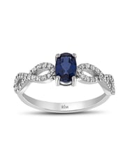 0.75 Karat Laboratuvar Pırlanta Safir Yüzük - HRD Sertifikalı