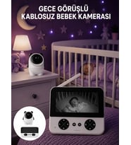 Lexroo Kablosuz Bebek Kamera Sistemi Ninni ve Alarm Özellikli Yeni Nesil