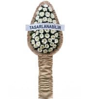 Premium Büyük Tek Katlı Beyaz Çelenk Açılış Nikah Düğün Çelengi