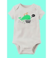 Unisex Bebek Beyaz Organik Baskılı Pamuklu Body