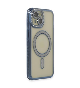 15 Kılıf Joke Simli Magneticsafe Kılıf - Lacivert