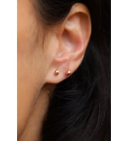14 Ayar Altın Çevirmeli Vidalı Işıltılı Top Küpe 2 mm 