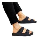 Pierre Cardin 7408 Lacivert Çift Tokalı Yumuşak Taban Erkek Terlik
