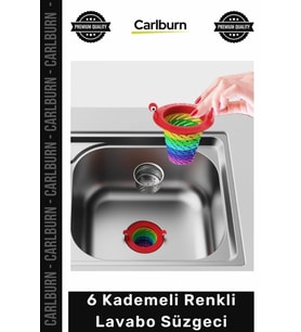 #Süzgeç Lavabo Tıkanıklık Önleyici Hijyenik Dayanıklı Temizlik Renkli 6 Kademeli Lavabo Süzgeci