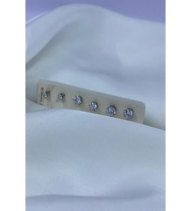 SİLVER TASARIM ALTILI TEKTAŞ ÇELİK KÜPE