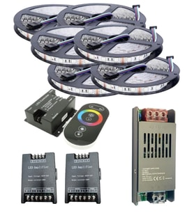30 Metre 12V 60 Ledli RGB İç Mekan Şerit Led 30A Slim Trafo 36A Dokunmatik RF Led Kontrol 2 Ad 36A R