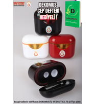 "DEKOMUS CEP DEFTERİ HEDİYELİ" LİSANSLI GALATASARAY "TEKLİ" ÇİFT BIÇAKLI PODS/KULAKLIK TASARIMLI KALEMTRAŞ (Turkuaz)