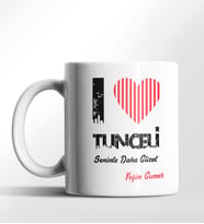 Kişiye Özel Tunceli Seninle Daha Güzel Tema Beyaz Kupa