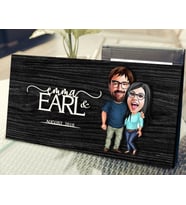 BK Gift Kişiye Özel Sevgililer Karikatürlü Kabartma Figürlü Ahşap Tablo, Duvar Dekoru, Arkadaşa Hediye, Özel Tasarım Ev Hediyesi-109 (Siyah)
