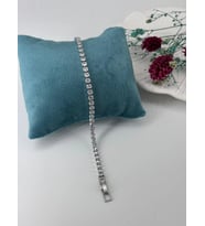 Rodyum Zirkon Taşlı Pirinç Zirkon Bileklikler 18+1 Cm - Kbl0277
