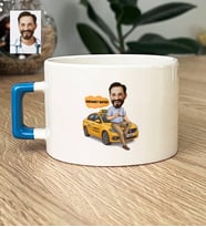 Kişiye Özel Karikatürlü Taksici Lüks Fincan Doğum Günü Hediyesi