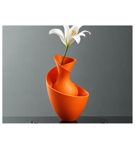 Alvera Bold Vazo – 3D Baskı Akışkan Formlu Dekoratif Vazo-Turuncu