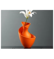 Alvera Bold Vazo – 3D Baskı Akışkan Formlu Dekoratif Vazo-Turuncu