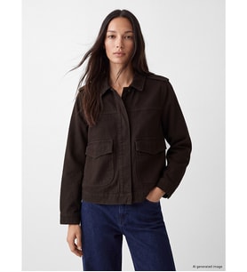 LCWAIKIKI Classic Kahverengi Gabardin Kadın Gömlek Ceket