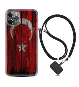 Apple iPhone 11 12 13 14 Pro Max Kılıf Boyun Askılı Silikon Şanlı Türk Bayrağı 2 1317