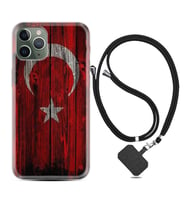 Apple iPhone 11 12 13 14 Pro Max Kılıf Boyun Askılı Silikon Şanlı Türk Bayrağı 2 1317