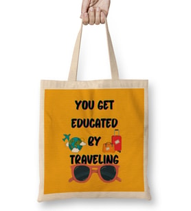 Funny Travel Gift design lover-Trippin Wanderlust Journey Adventurer Vacation Bez Çanta Uzun Saplı