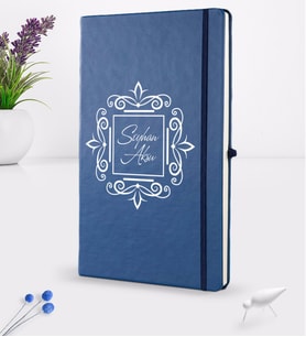 BK Gift Kişiye Özel İsimli Lacivert Termo Deri Defter 16x24cm Model 1