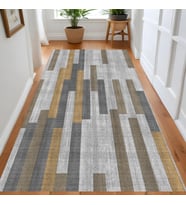 Rovigo Home Dijital Baskı Yıkanabilir Kaymaz Taban Salon Halısı Ve Yolluk RV077-FNL350 (Gri)