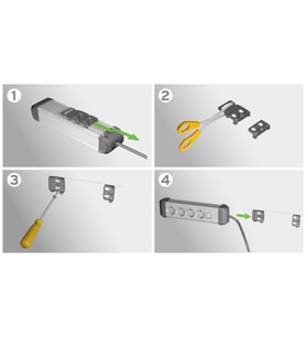 Brennenstuhl Premium-Alu-Line 6 Soketli 2 Adet 3.1 Hızlı Şarj USB' li Uzatma Priz Anahtarlı 3 Metre (Gri - Siyah)