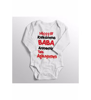 Beyaz Bebek Hiç Kıskanma Baba Annemin Tek Aşkıyım Baskılı Zıbın