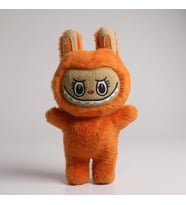 Mini Tavşan Kostümlü Labubu Peluş Oyuncak (Turuncu)