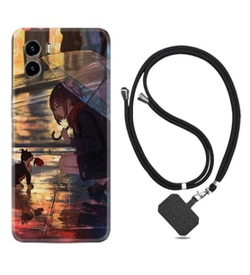Vivo Y15S Y32 Y33S Y51 Y53S Kılıf Boyun Askılı Silikon Kız ve Kedi 1762