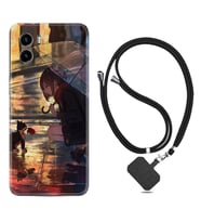 Vivo Y15S Y32 Y33S Y51 Y53S Kılıf Boyun Askılı Silikon Kız ve Kedi 1762