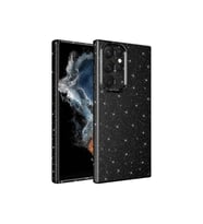 Samsung Galaxy S22 Ultra Uyumlu Kılıf Kamera Korumalı Simli Lüks Zore Koton Kapak (Siyah)
