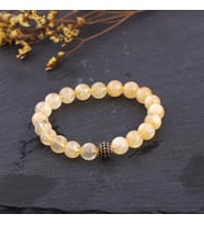Doğal Sitrin Taşlı Unisex Bileklik