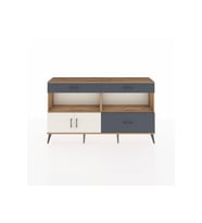 Arges Konsol 2 Raflı 3 Çekmeceli 2 Kapaklı 176x30x99 Çam-Aytaşı/Antrasit