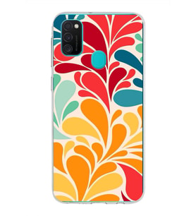 PrintiFy Samsung Galaxy M21 ile Uyumlu 1mm Slim Fit Retro Colors 5 Baskılı Şeffaf  Kılıf
