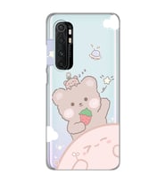 Xiaomi Mi Note 10 Lite Uyumlu Tatlı Ayıcık Desenli Şeffaf Telefon Kılıfı