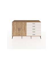 Kronos Konsol 4 Raflı 5 Çekmeceli 2 Kapaklı 176x59x99 Çam-Çam/Aytaşı