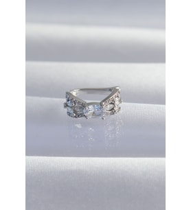 Pirinç Gümüş Renk Zirkon Taş Kaplama Earcuff Küpe - Tj-Bkp9336