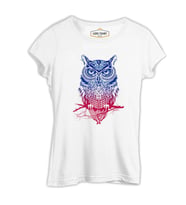 Baykuş Beyaz Kadın Tshirt