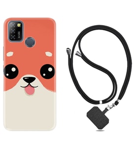 INFINIX Smart 4 5 6 Zero 8 S5 Pro Kılıf Boyun Askılı Silikon Sevimli Köpek 1731