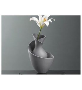 Alvera Bold Vazo – 3D Baskı Akışkan Formlu Dekoratif Vazo-Gri