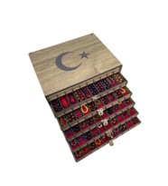 Kişiye Özel Ahşap Tesbih Koleksiyon Kutusu, Aksesuar Kutusu, Tesbihlik (60 TESBİHLİK)