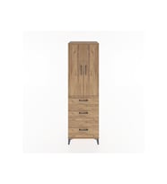 Hyperion Dolap Tek Raflı 3 Çekmeceli Tek Askılı 60x44x195 Çam-Çam